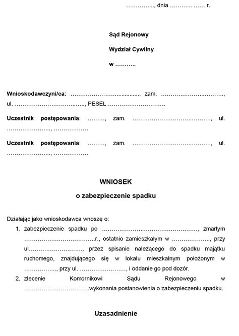 Wniosek O Zabezpieczenie Spadku Eprawohub