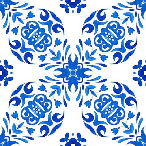 Azulejo Damasco Sem Costura Ornamental Retr Padr O De Pintura Aquarela