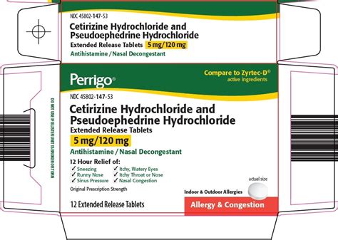 Dailymed Cetirizine Hydrochloride And Pseudoephedrine Hydrochloride