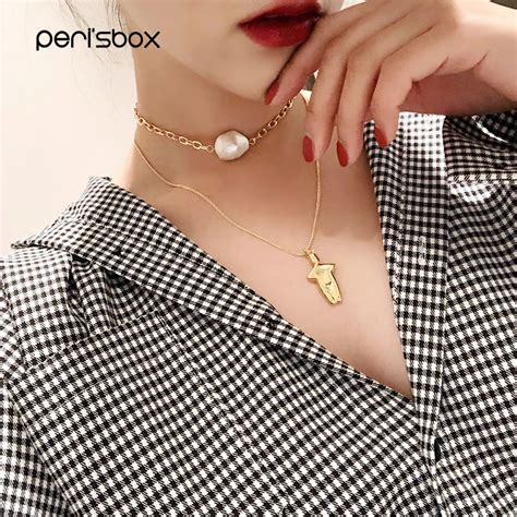 Perisbox Personalized Body Shaped Pendant Chokers Necklaces For Women Initial Human Necklaces