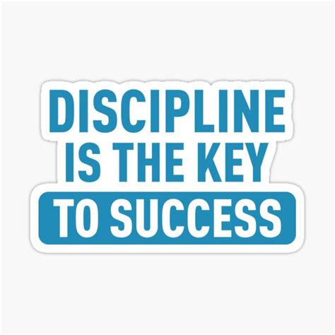 Discipline Is The Key To Sucess Inspirational Quote Blue BG