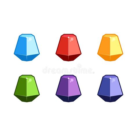 Colorful Gems Set Fantasy Jewelry Gems Stone For Game Vector