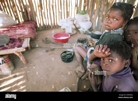 Children In A Traditionally Built Hut Stock Photo Alamy