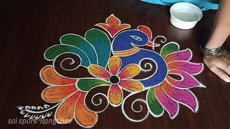 Margazhi Kolangal 5 3 Dots Peacock Rangoli Sankranti Spl Chukkala