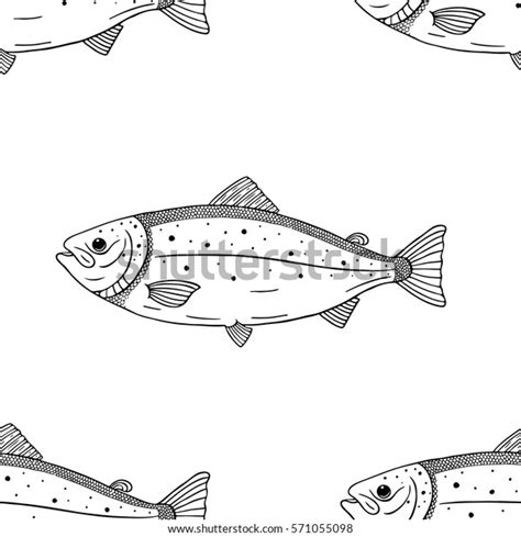 Salmon Pattern Stock Vector Royalty Free 571055098