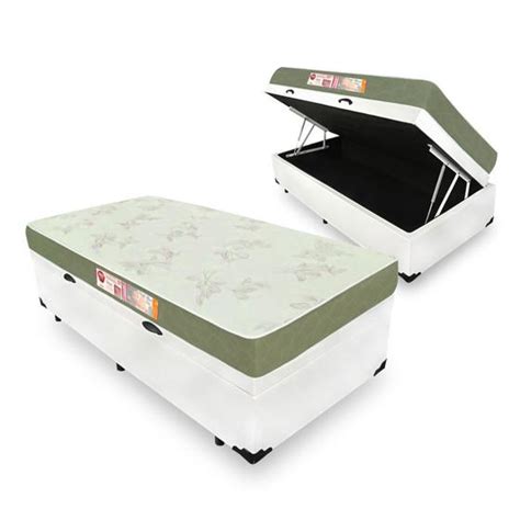 Cama Box Baú Solteiro Colchão De Espuma D33 Castor Sleep Max