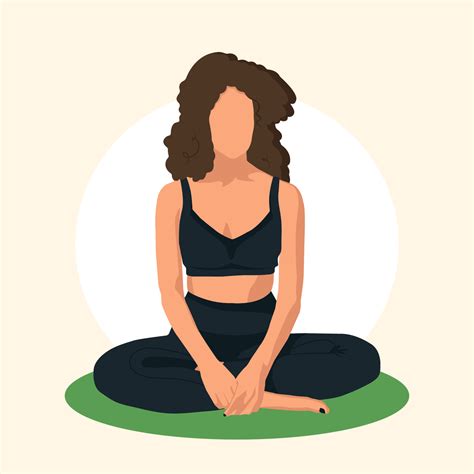 mujer joven medita en pose de loto ilustración conceptual para yoga