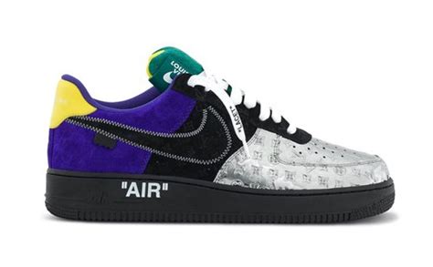 Louis Vuitton Nike Air Force Low By Virgil Abloh Black Metallic