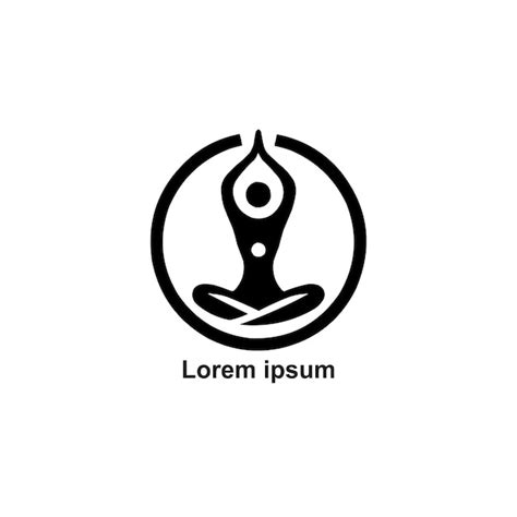 Un Logotipo De Yoga Con Fondo Blanco Vector Premium