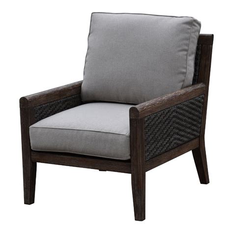 Loon Peak® Nataly Courtyard Teak Patio Chair With Sunbrella Cushions