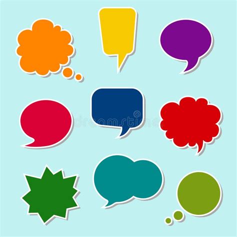 Set Of Colorful Speech Bubbles Stock Vector Illustration Of Isolated