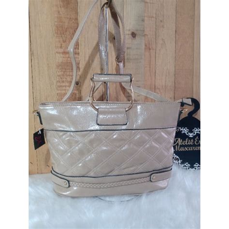 Bolsa Cor Nude Verniz Shopee Brasil