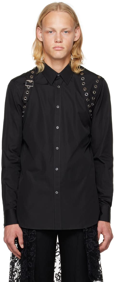 Alexander Mcqueen Black Harness Shirt Ssense Uk