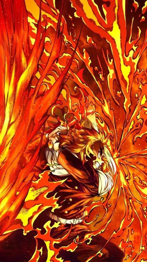 An Anime Character Is Surrounded By Flames