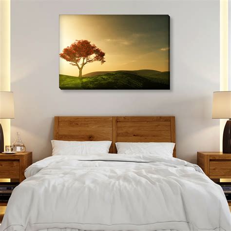 Quadro Decorativo Canvas Sala Quarto Paisagem Arvore Rosa Elo