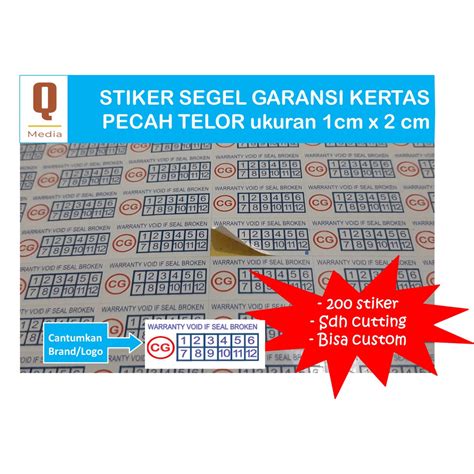 Jual Cetak Kilat Free Desain Stiker Khusus Segel Garansi Ukuran