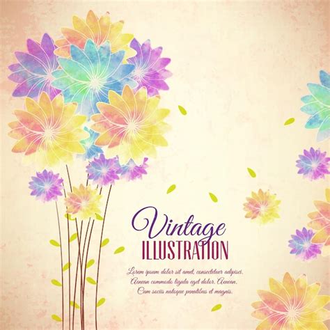 Premium Vector | Vintage flower illustration