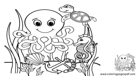 Coloring Page Of Underwater Animals