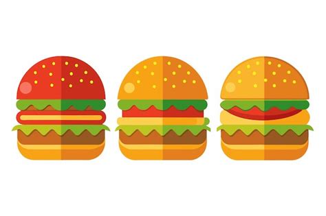 A Cartoon Illustration Of Hamburgers With Different Characters