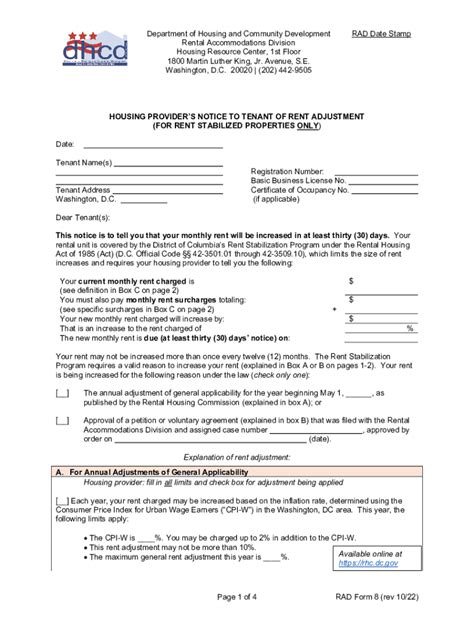 Fillable Online Dhcd Dc RAD Registration Claim Of Exemption Form Fax