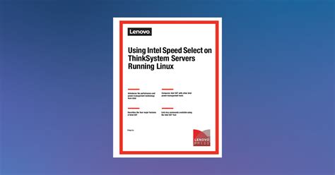 Using Intel Speed Select on ThinkSystem Servers Running Linux > Lenovo Press