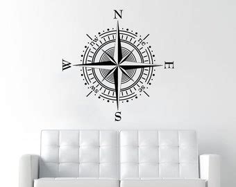 Compass Wall Decal Nautical Compass Rose Navigate Vinyl