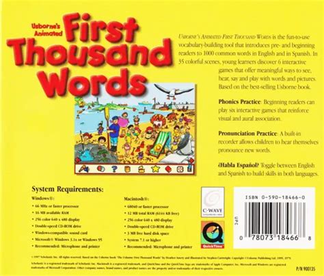 Usbornes Animated First Thousand Words In English And Spanish Box