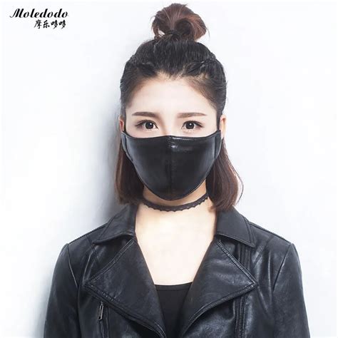 Moledodo 1pc Mouth Mask Dust Pu Material Adult Anti Haze Waterproof Mask Fashion Style Anti Dust