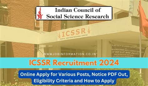 ICSSR Recruitment 2024 Out Online Apply For Various Posts Notice PDF