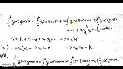 Integral Equations Fredholm Equations With Seperable Kernels Youtube