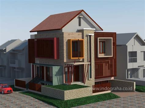 Gambar Desain Rumah Minimalis Bali Modern Agape Locs Sudut 2 Lantai Di