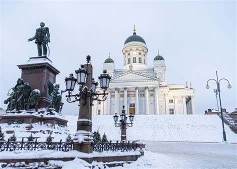 Helsinki Cathedral at Twilight in Winter Stock Image - Image of blue ...