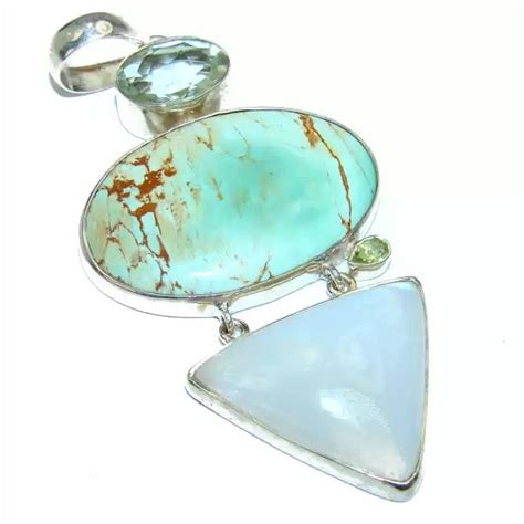 Authentic Variscite 925 Sterling Silver Handcrafted Pendant Jewelry