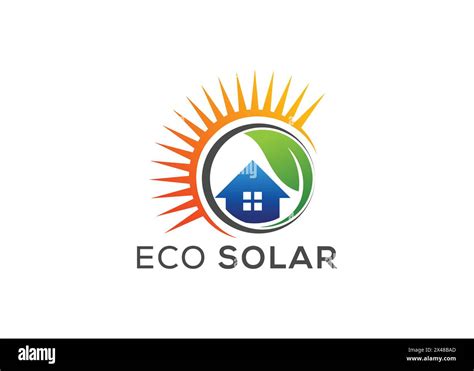 Minimalist Eco Solar Energy Vector Logo Modern Green Energy Solar Logo