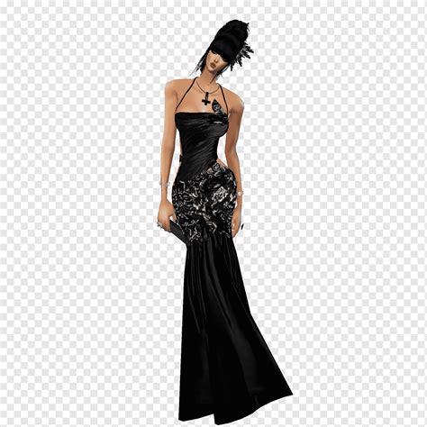 Little Black Dress Shoulder Satin Gown Dress Png Pngwing