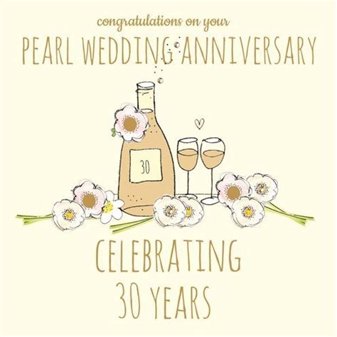 Pearl Wedding Anniversary Card from The Dotty House