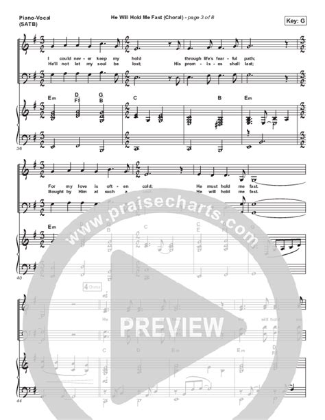 He Will Hold Me Fast Choral Anthem Satb Sheet Music Pdf Keith