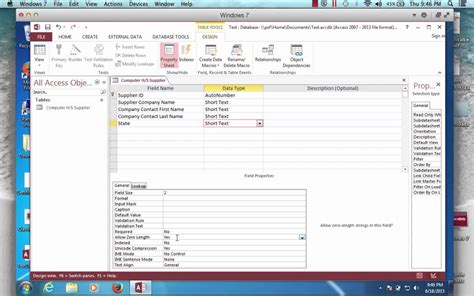 Creating MS Access Tables YouTube