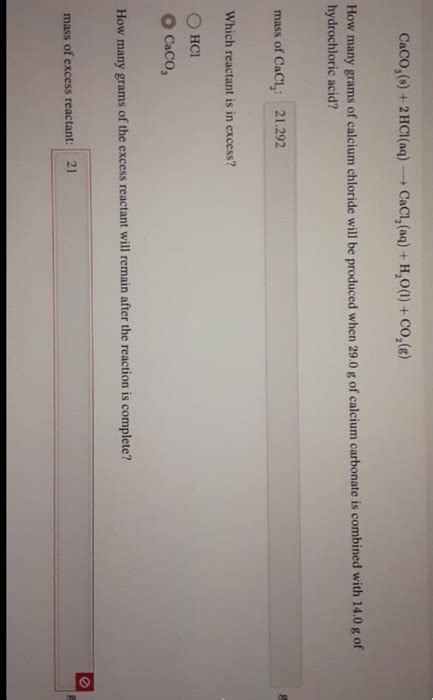 Solved CaCO S 2 HCl Aq CaCl Aq H 0 1 CO How Chegg