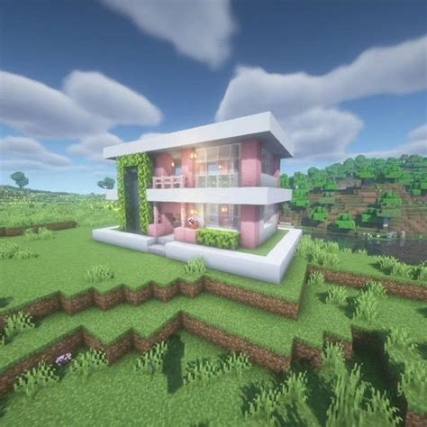 Modern cherry Minecraft house | Minecraft houses, Blossom house, Modern minecraft houses