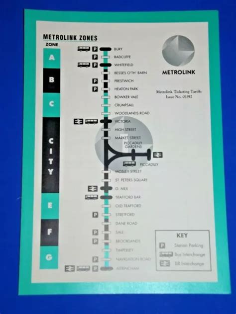 MANCHESTER METROLINK FARES And Tickets Guide & Map Issue 01/1992 - Mint £0.99 - PicClick UK