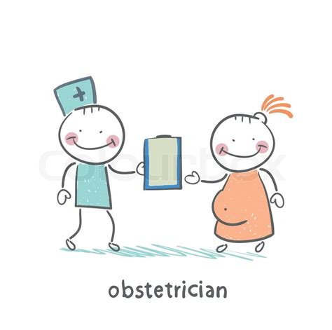 Obstetrician With A Patient Stock Vector Colourbox