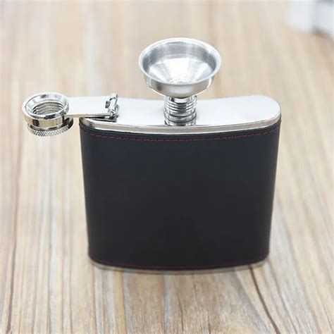 100pcs 6oz Hip Flask With Funnel Portable Stainless Steel Hip Flask Set