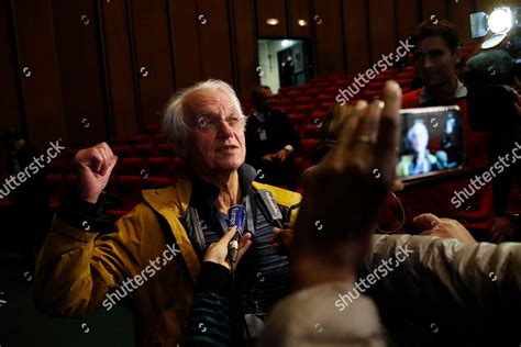 French Scientist Gerard Mourou Answers Reporters Editorial Stock Photo