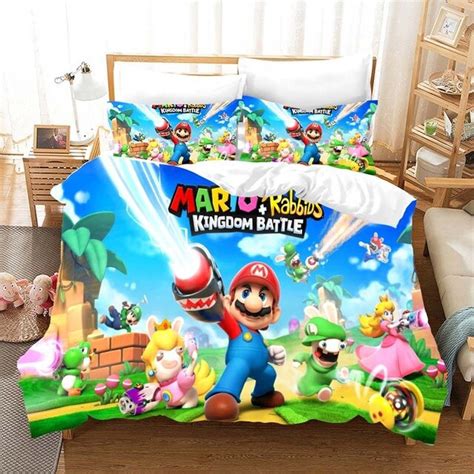 Housse De Couette Super Mario Parure De Lit Ensemble De Literie