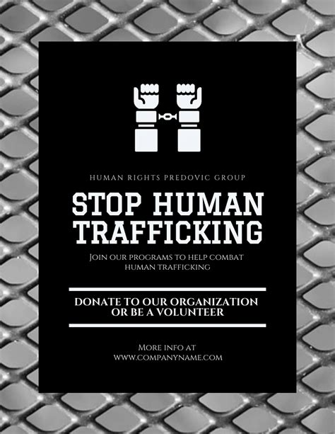 Grey And Black Modern Texture Human Trafficking Poster Venngage