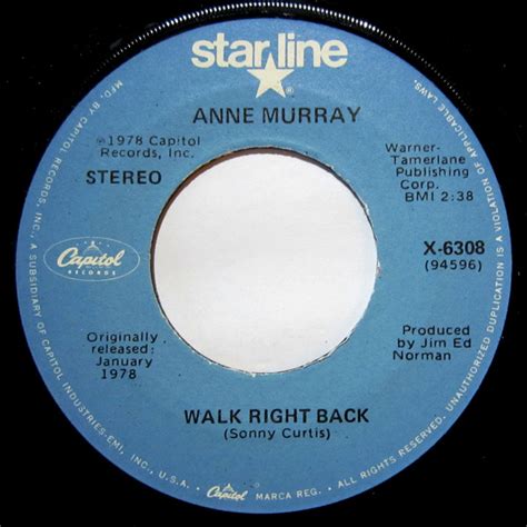 Anne Murray Walk Right Back You Needed Me 1981 Vinyl Discogs