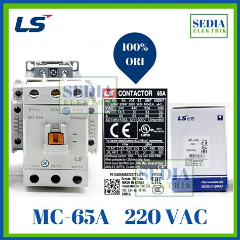 Jual Kontaktor Contactor Ls Mc 65a 220vac Mc 65a Mc65a 3 Kutub No Nc