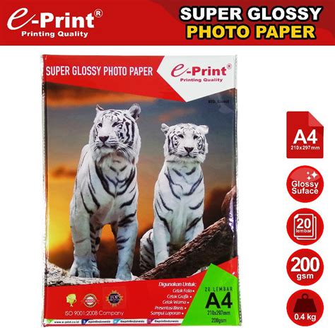 Jual Kertas Super Glossy Photo Paper Eprint A Gsm Aluminium