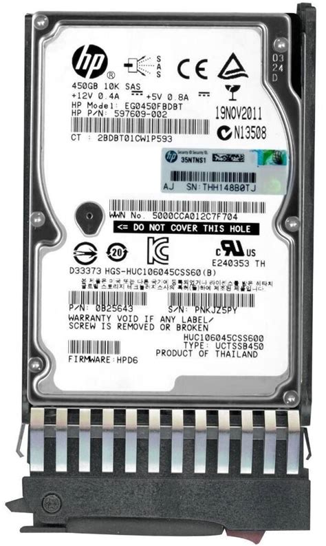 Malaysia HP 450GB 581310 001 597609 002 2 5 SFF SAS 6Gbs 10K RPM Dual Port Enterprise Hot Plug